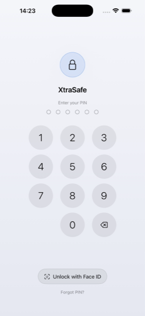 XtraSafe lock screen